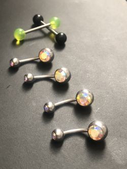 Belly button and tongue rings