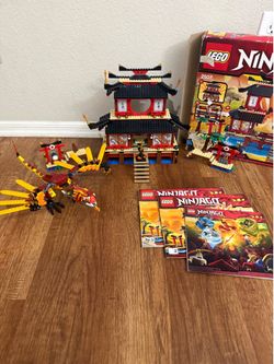 Lego Ninjago 2507 Fire Temple - Incomplete - NO MINIFIGS- includes dragon, box and instructions