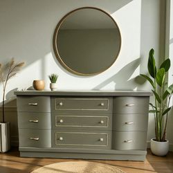 Vintage MCM Green Dresser 