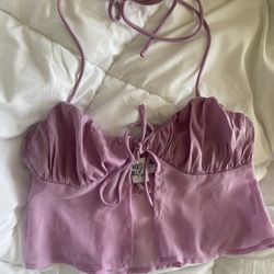 Princess Polly Lilac Halter Crop Top