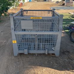 Rolling steel bulk crate, collapsible Great For Storage. 