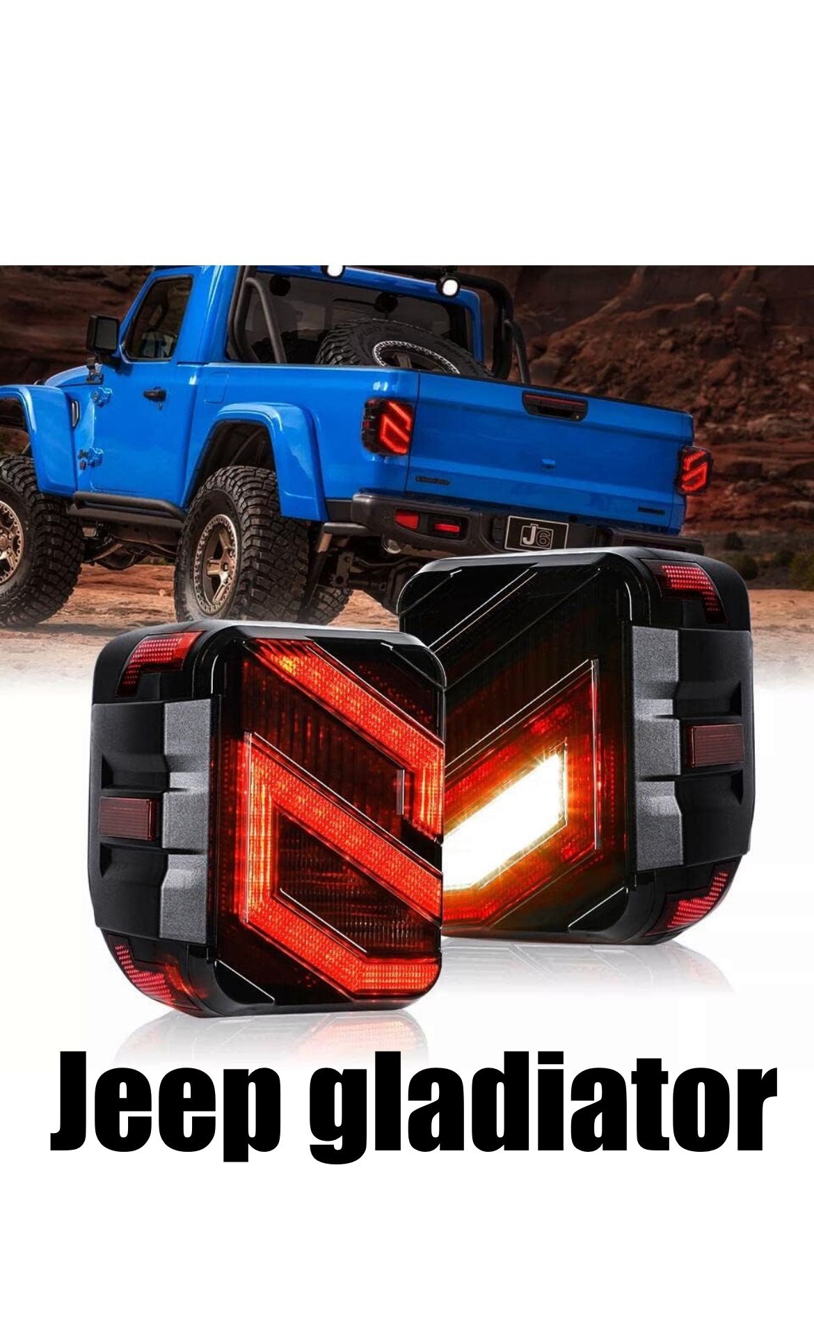 LED taillights Dark Smoke Lens For Jeep Gladiator JT