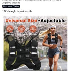 Weighted Vest, 6lb/8lb/12lb/16lb/20lb/25lb/30lb Weight Vest for Men Women, Body Weight Vests Adjustable with Reflective Stripe for Strength Training, 