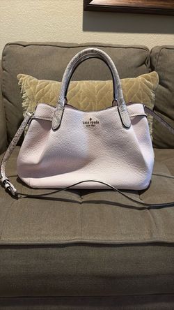 Kate Spade pale pink Jackson Medium Satchel with snake skin handles