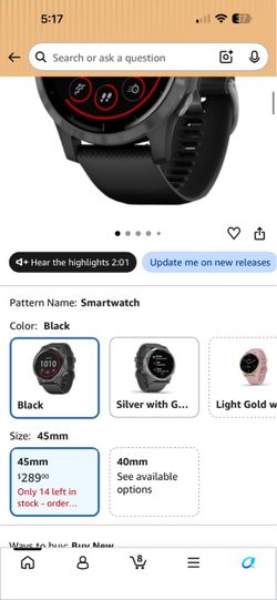 Brand New Garmin Vivoactive 4 Sealed watch