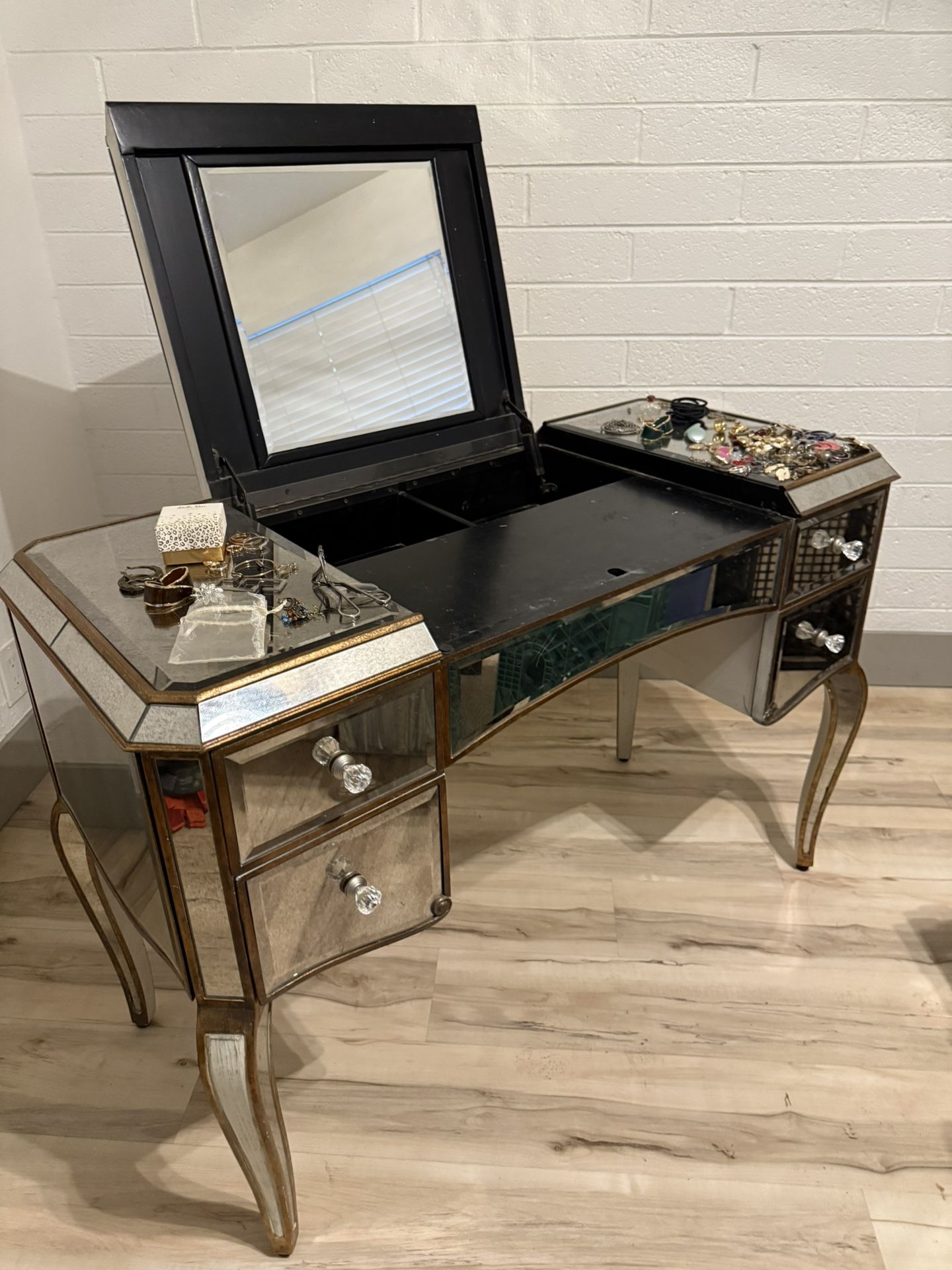 Gorgeous Mirrored Vanity, Wood File Cabinet