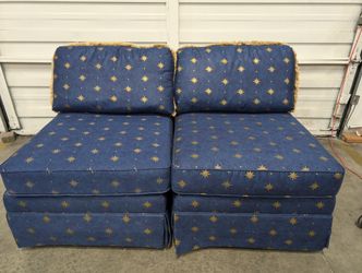 Charming Blue and Gold Star Pattern Modular Two-Piece Seating