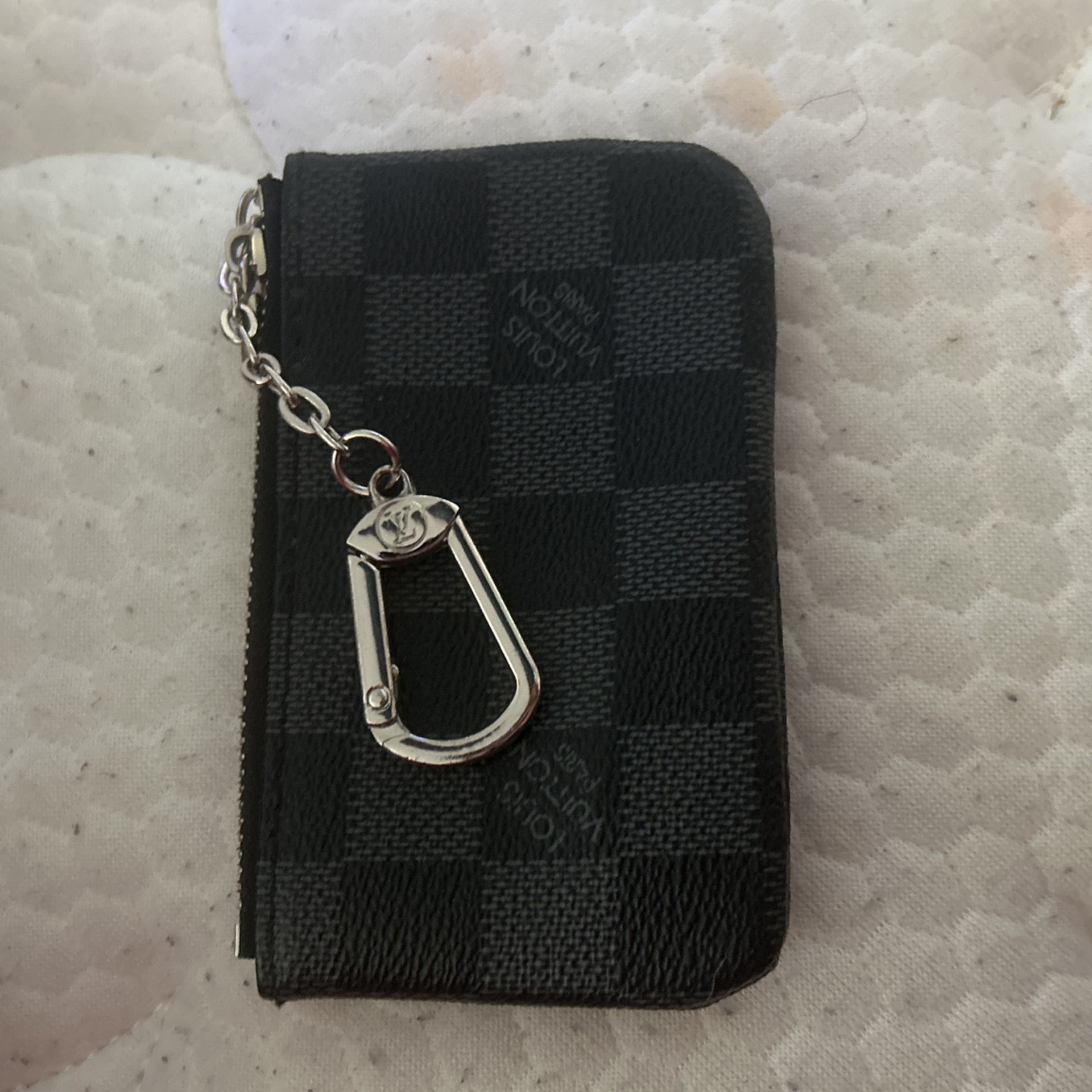 Louis Vuiton. Black And Grey . Small . Keychain Wallet.
