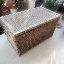 Large Natural Rattan Trunk. Heavy. 36 Wide, 21” Tall, 20” Deep