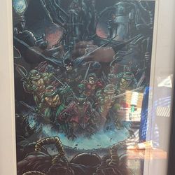 Kevin Eastman’s Studios Batman/TMNT Framed Print