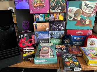 Card and dice games and playmats. Prices In description