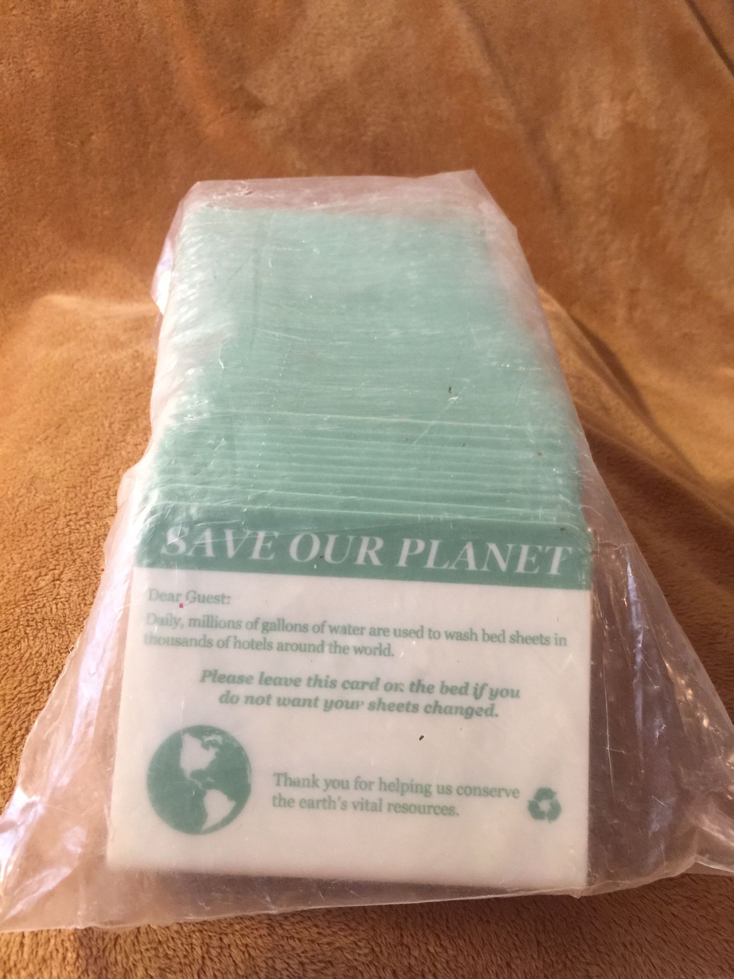 50 Hospitality Easels”Save our Planet Do not Change Sheets”