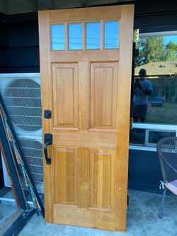 Simpson Wood Exterior Door with Glass Panels