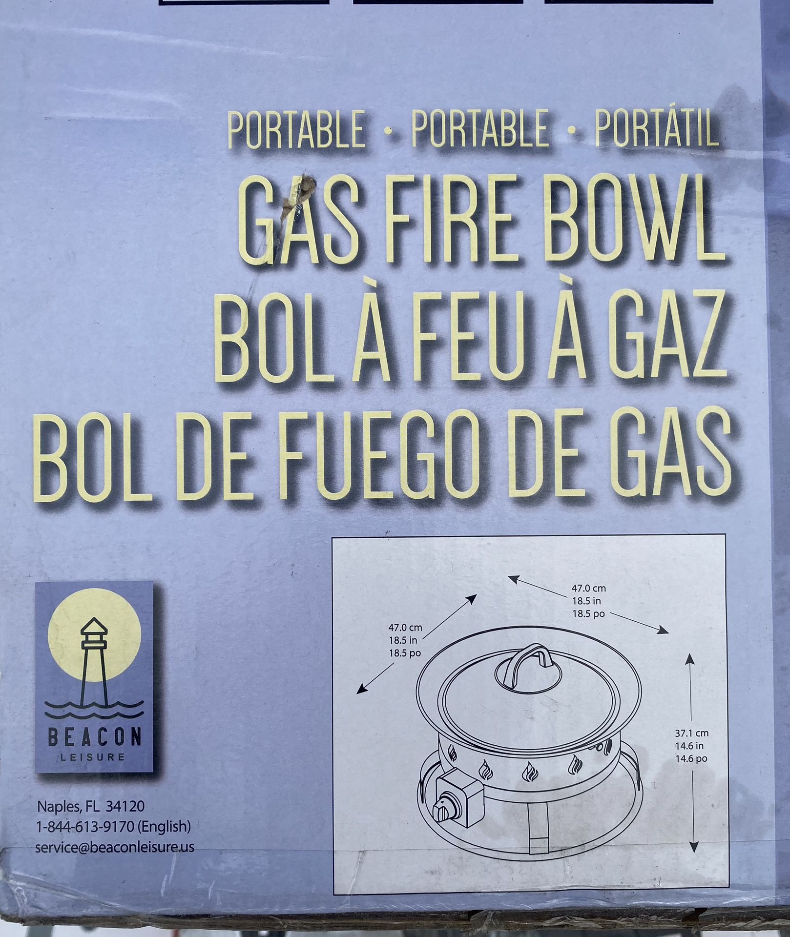 Beacon Leisure 18.5 Portable Gas Firebowl for Sale in Santee, CA - OfferUp