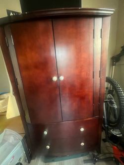 Cherry Wood Armoire with Drawers