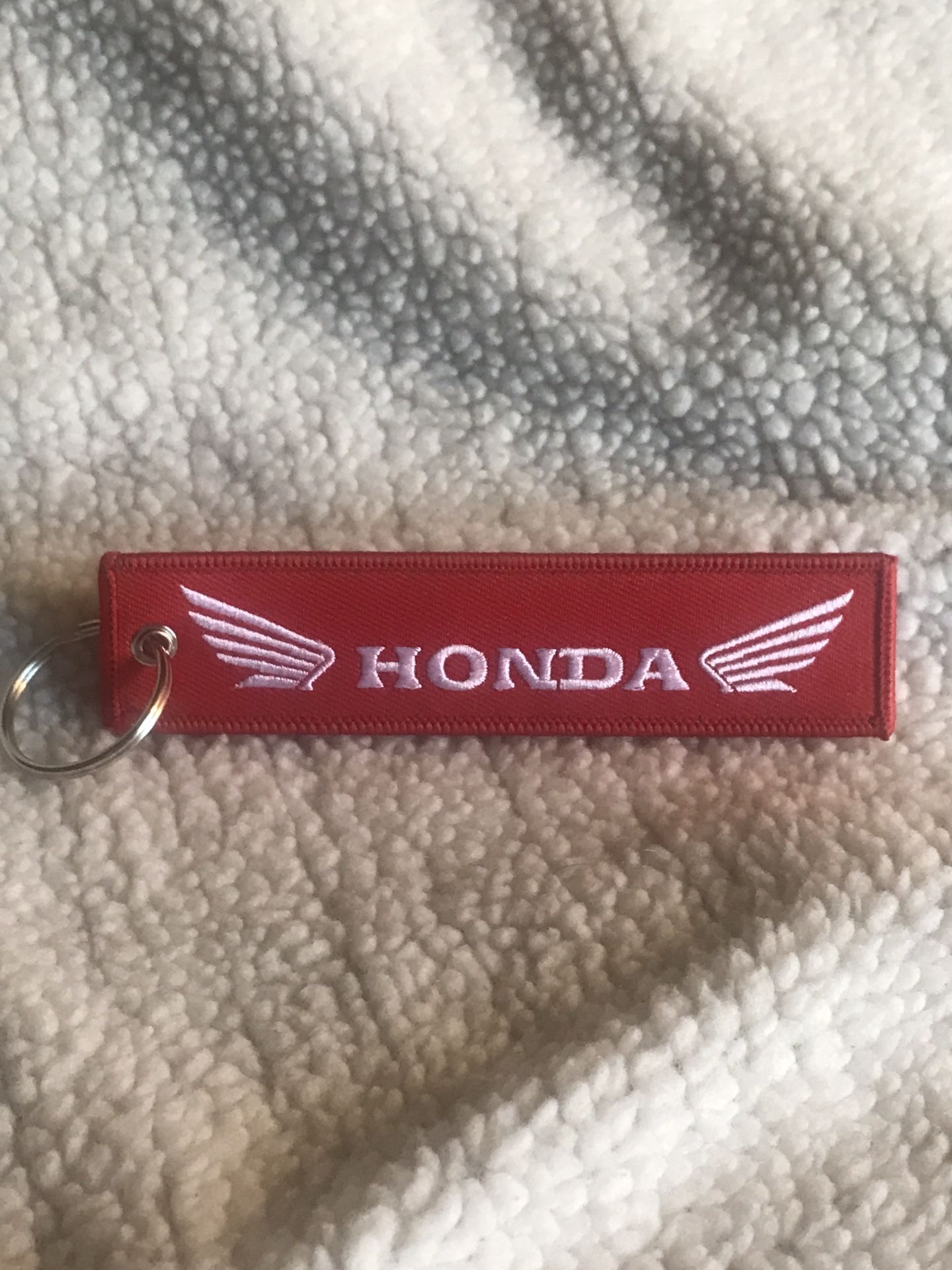 Honda Red & White Embroidered Key Chain 5”L x 1.1/4”W