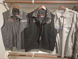 Rodeo vests L, new XL, and Wrangler shirt.