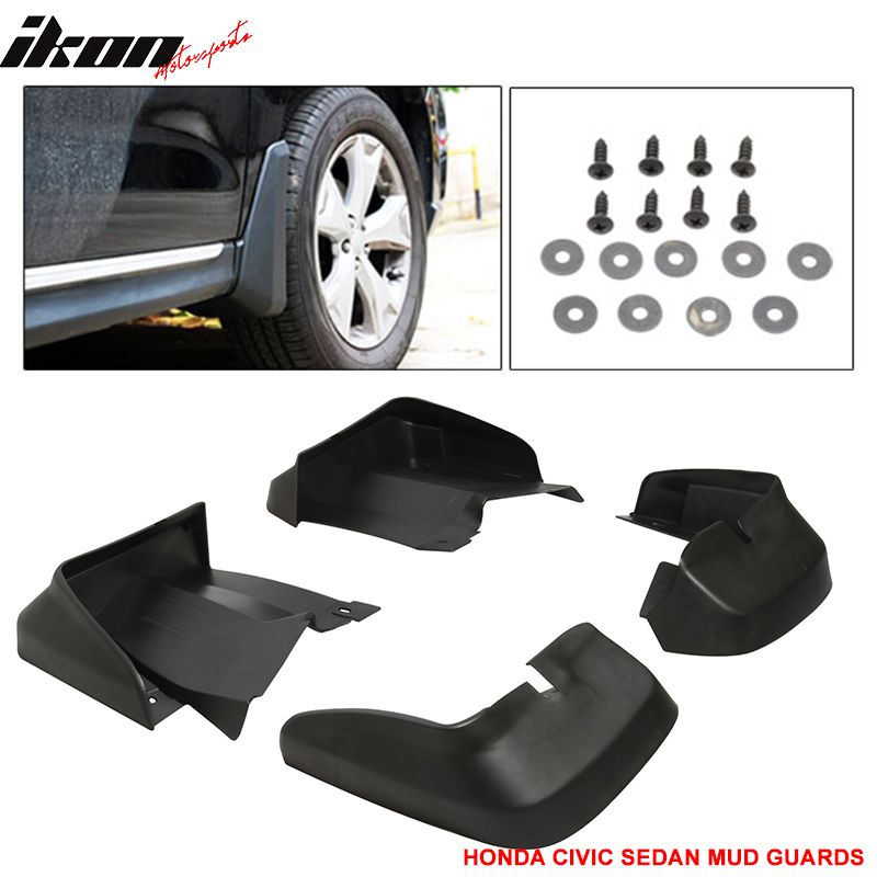 Fits 2006-2011 Honda Civic 4Dr Sedan Mud Guards Splash Flaps Fender OE Style PU 4PCS