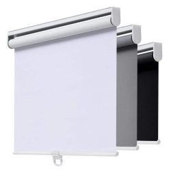 Aosky Cordless Blackout Roller Shade, White, Thermal Insulated