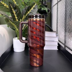 Stanley [Counter Version] Tyla Tyger Leopard Print. Stainless Steel Water Bottle, Convenient Travel Cup, Iced Coffee Cup, Outdoor Camping, Hiking, Sel