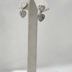 Brand New Sterling Silver 925 Opal Heart Earrings 
