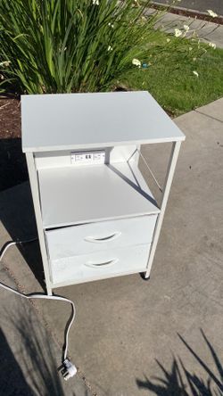 Side table with drawers and USB ports with plug-ins15$