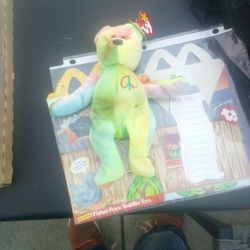 Multiple Misprints Peace Bear Beanie Baby