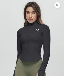 RIBBED GYM JACKET - BLACK