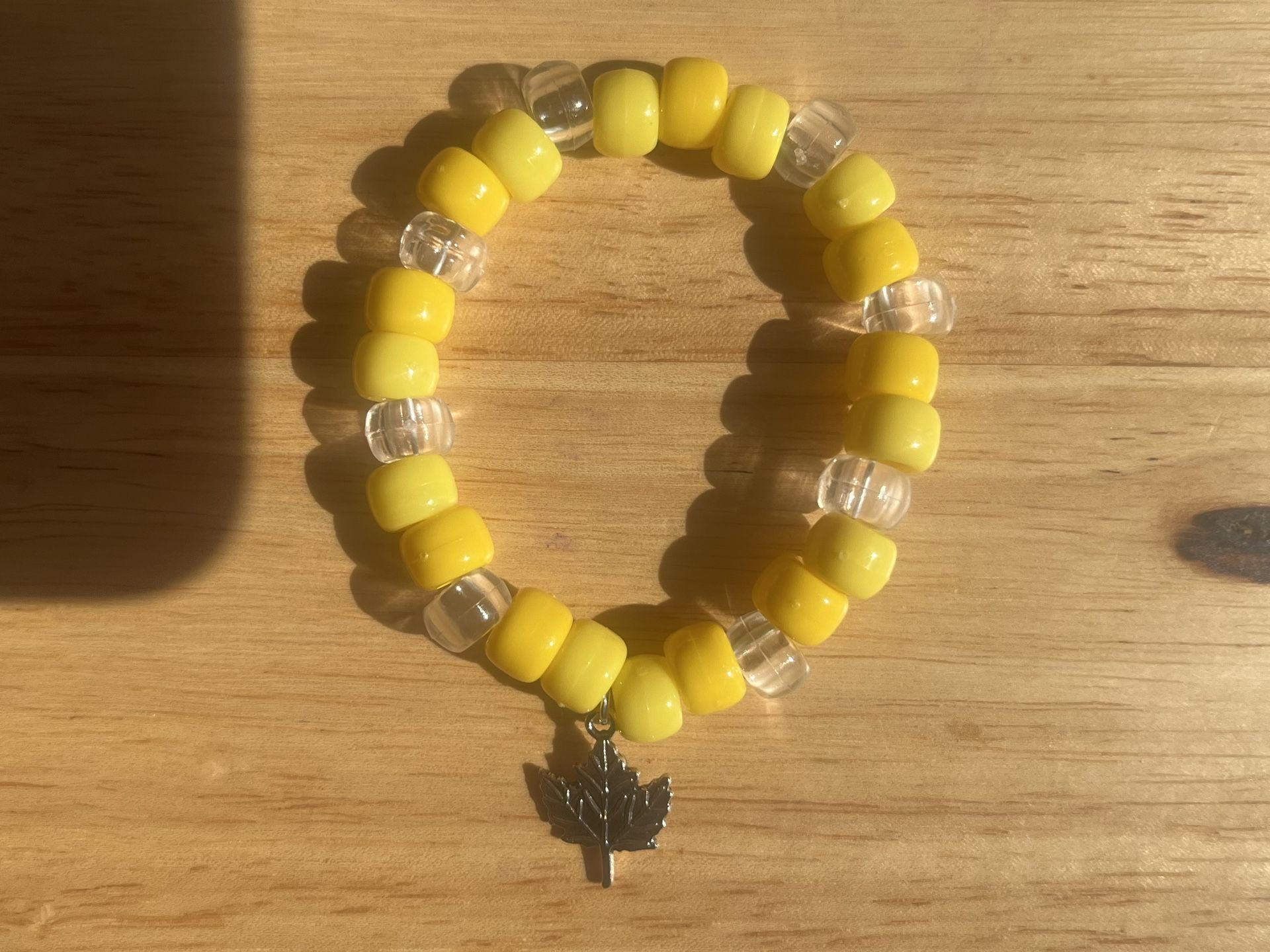 Handmade Yellow Beads Charm Bracelet 