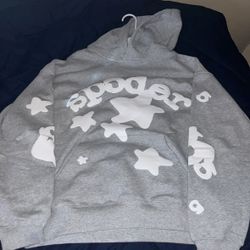 Grey Denim Tear Hoodie