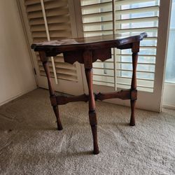 Antique small half round table