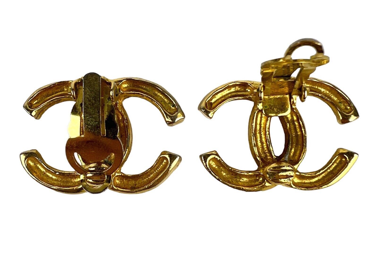 CHANEL Gold Plated CC Logos Vintage Clip Earrings for Sale in Camp Attrbry,  IN - OfferUp