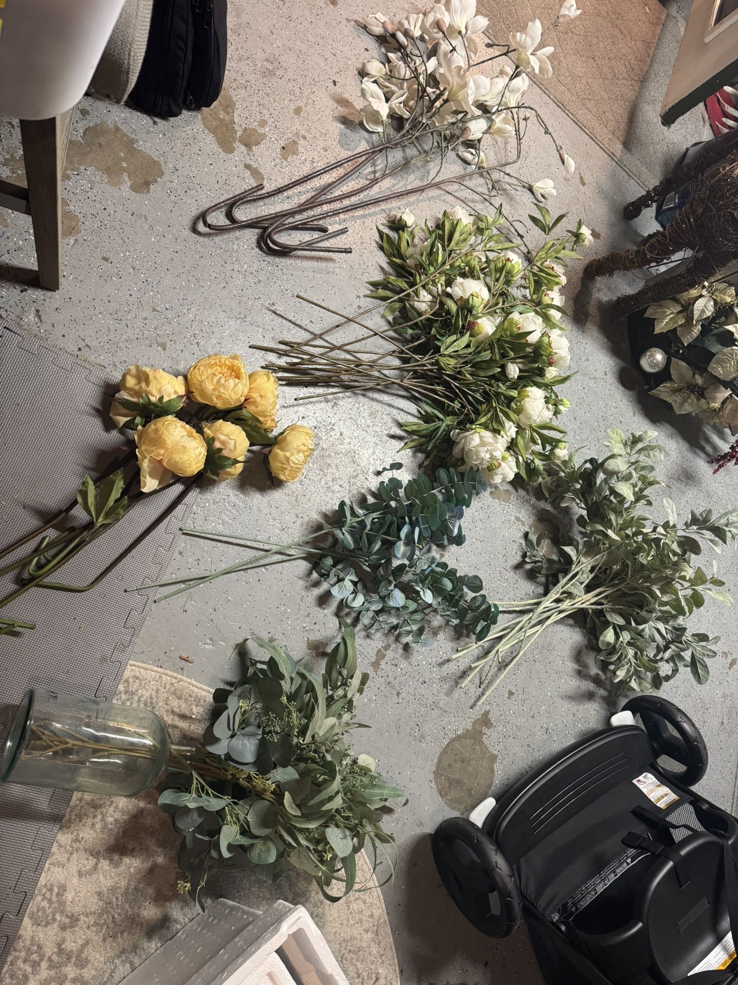 Assortment Of Artificial Flowers/Greenery