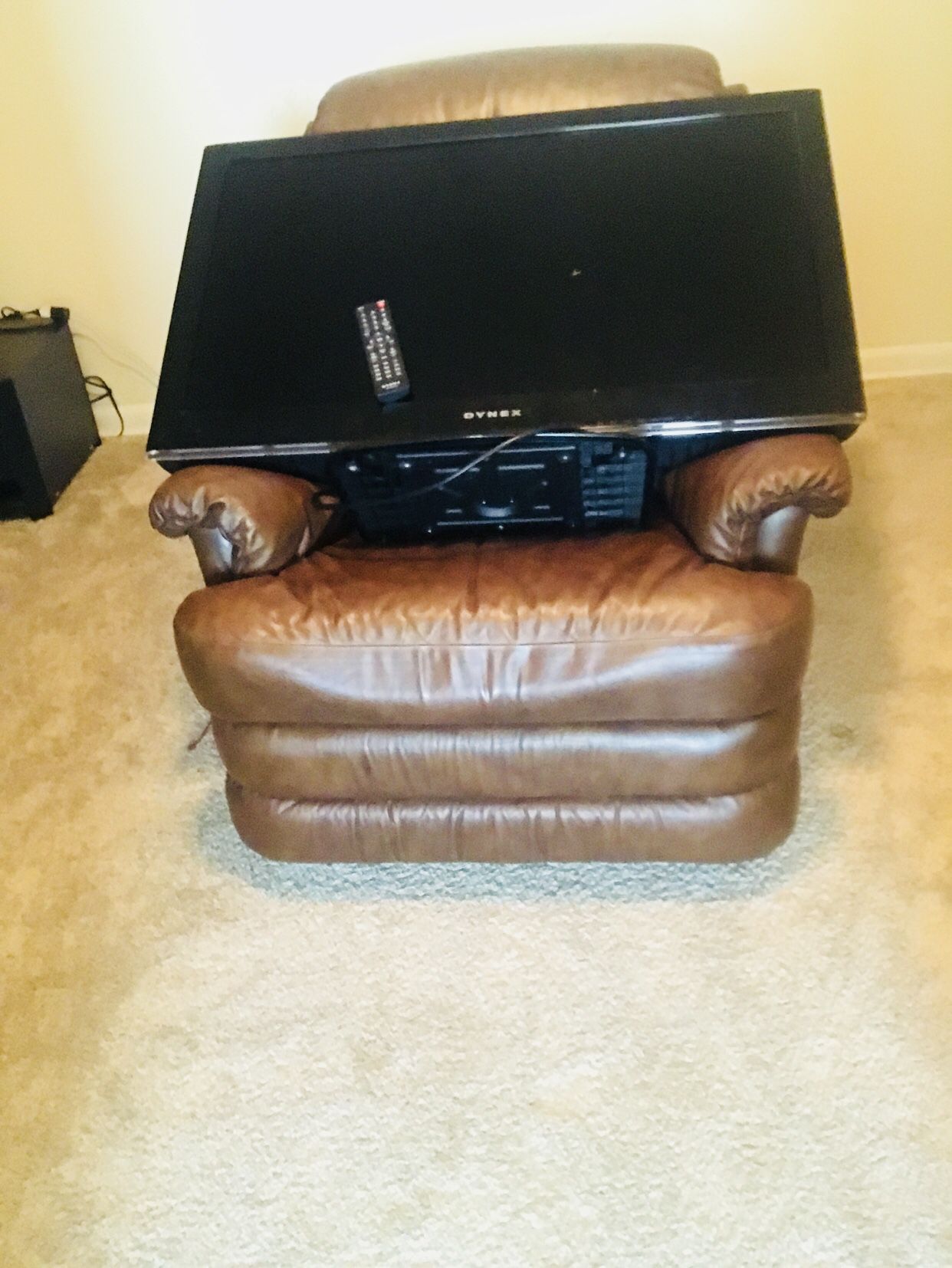 Recliner couch and tv