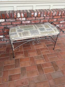 Vintage French-style wrought iron bench