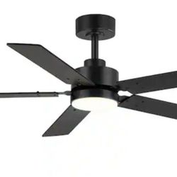 Breezary 48" 5 Blade Cieling Fan In Black With LED Light