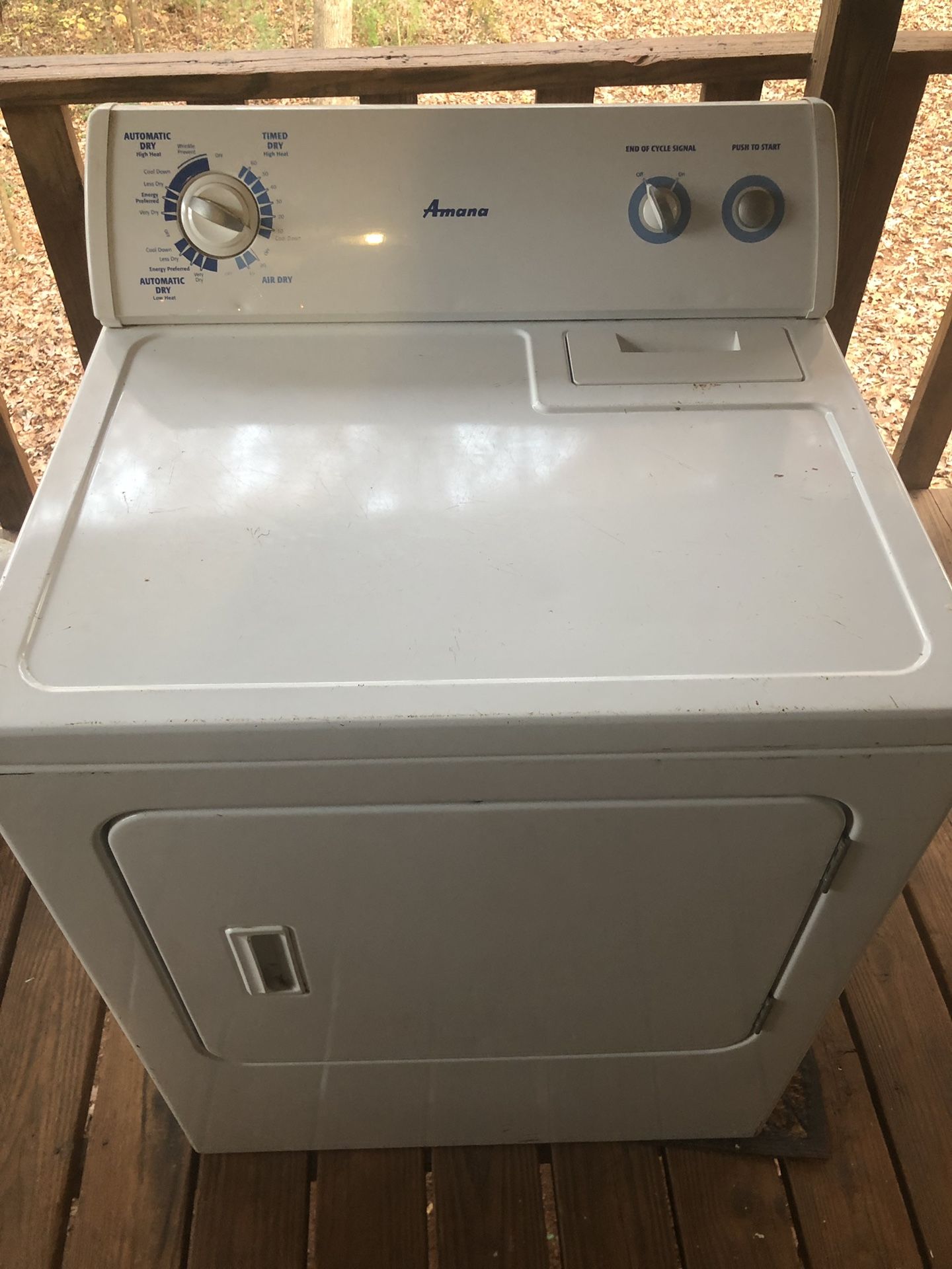 Amana dryer for repair or parts