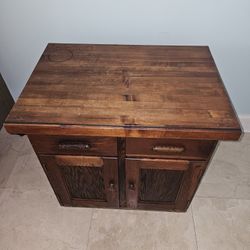 Vintage Oak Apothecary Nightstand Side Cabinet
