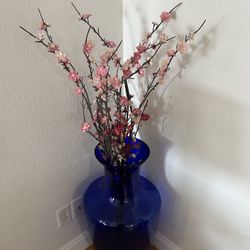 Large Blue Decorative Vase
