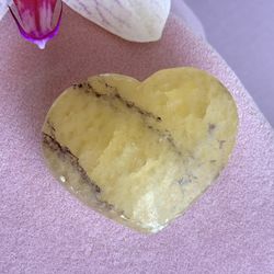 Yellow Fluorite Heart 