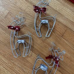 $10 For (3) Metal Reindeer Candle Holders 