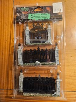 Halloween Lemax Spooky Town Bat Fence Gate of 5 #04713