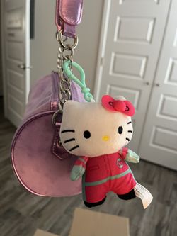Hello Kitty Race Car Driver Keychain Plush 🏎️
