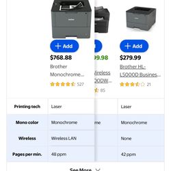 Dual Commercial Laser Brother Printer hl-l6200dw