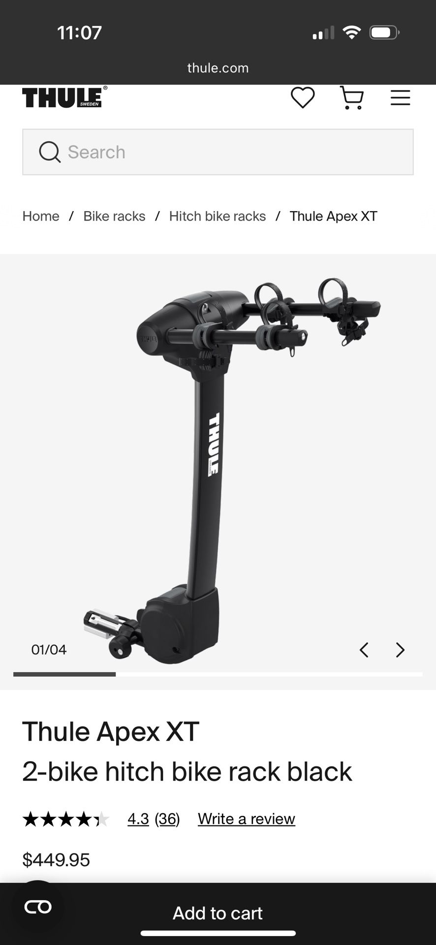 Thule 2-bike hitch Bike Rack