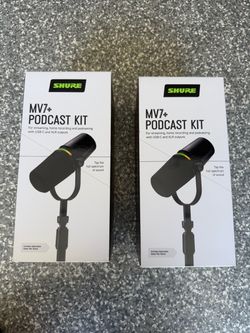 New Shure MV7+ USB-C/XLR Podcast Microphone Kit with Stand