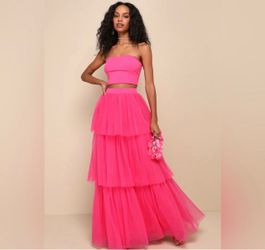 Lulu’s HotPink Two Piece Dress (M)