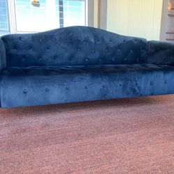 Black Velvet Chesterfield Modern Glam Sofa Couch 