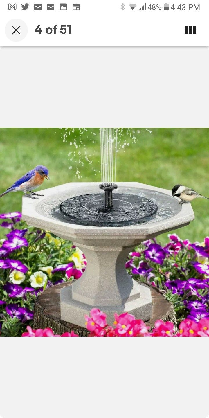 High Power Solar Fountain. No Wiring, No plumbing