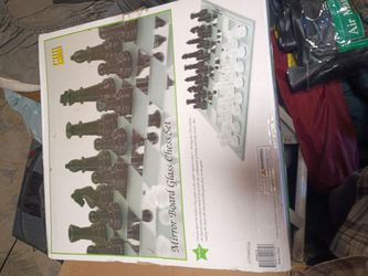 Big Mirror Chess glass Set - NEW in Box